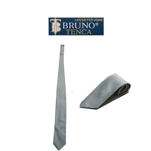 Bruno Tenca men's tie like new, gray silver
