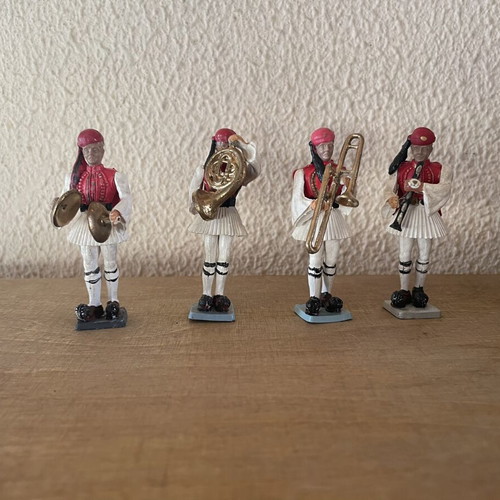 Athens Evzones band soldier miniatures, set of 4 musicians