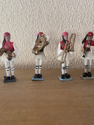 Athens Evzones band soldier miniatures, set of 4 musicians