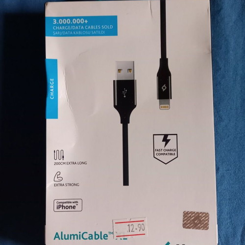 USB to Lightning cables new, set of 3 pieces 1m, 1.5m, 2m