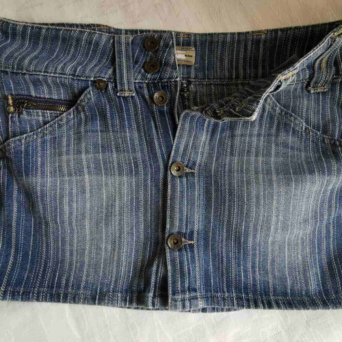 G-Star RAW denim mini skirt with vertical stripes
