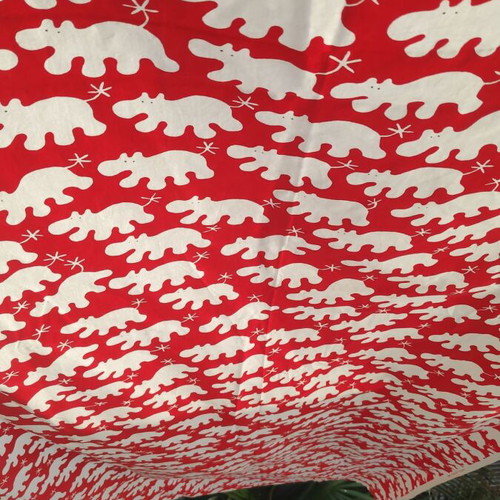 IKEA Red Hippo fabric new, cotton, 120x300cm, Eva Lundgreen 2008