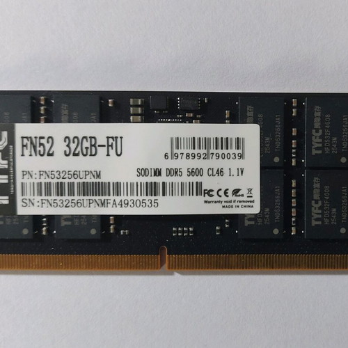 TYFC SODIMM DDR5 5600MHz 2 x 32GB like new
