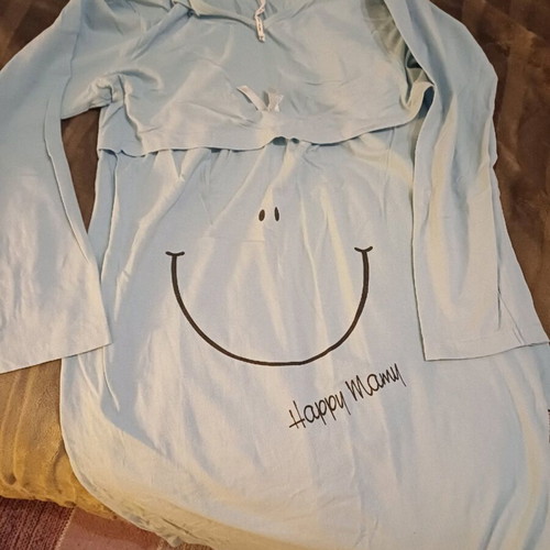 Happy People nursing nightgown sky blue used, size L