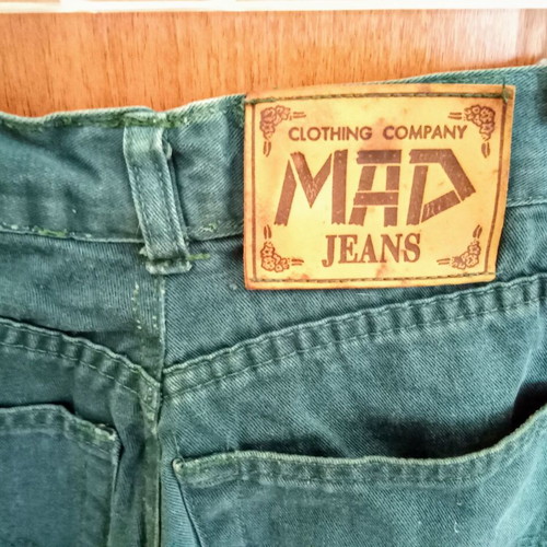 Mad jeans used, size S, blue-green color