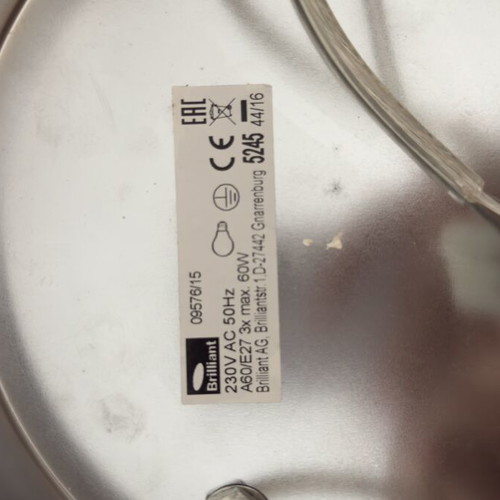 Ceiling light like new, silver color with glass