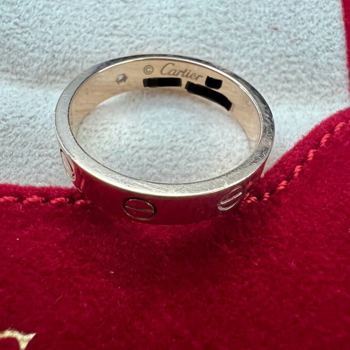 Cartier Love ring used, rose gold 750 with 1 diamond size 53