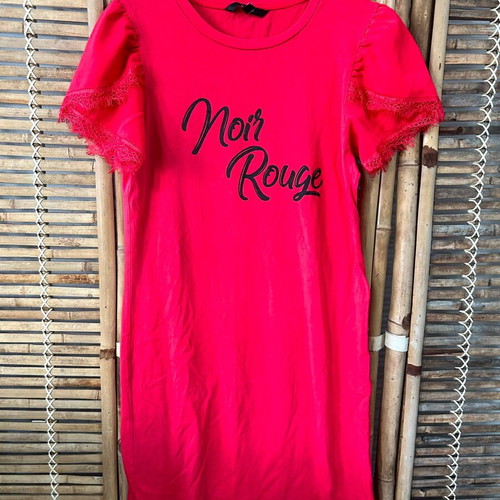 Nikkie Red T-Shirt Dress with Noir Rouge Print, Size 34