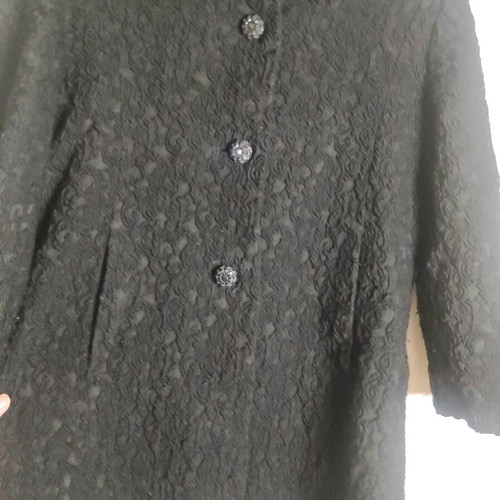 Vintage brocade black coat like new