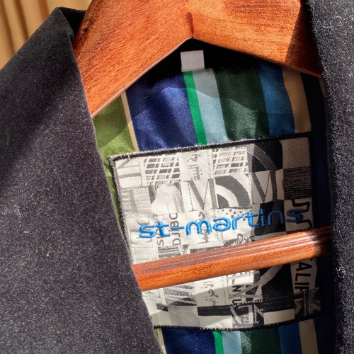 St. Martins checked jacket new with velvet, size S