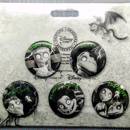Disney Collectible Frankenweenie Tim Burton Pins, New, Set of 5