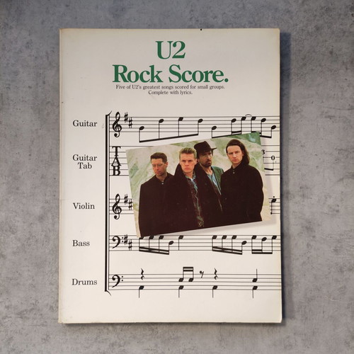 U2 Rock Score Sheet Music used, original 1988 print