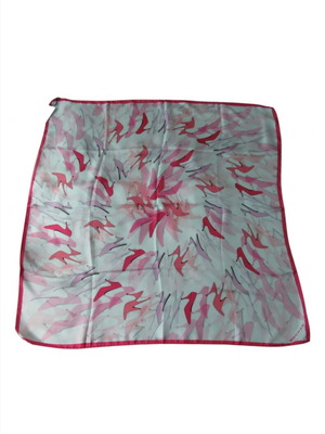 Rochas silk scarf like new, white and pink, 87x87 cm