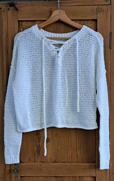 Μπλουζάκι HOLLISTER top crop λευκό αφορετο no XS-S