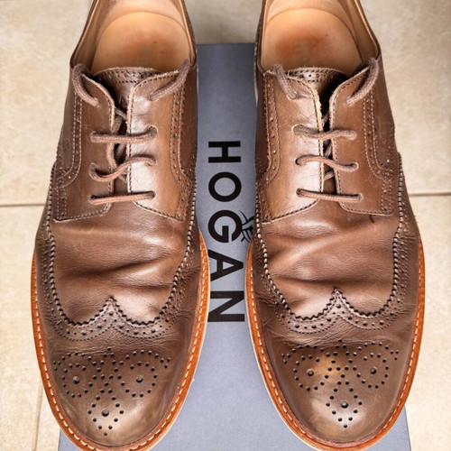 Brogue shoes Hogan used, brown, size 46-46.5