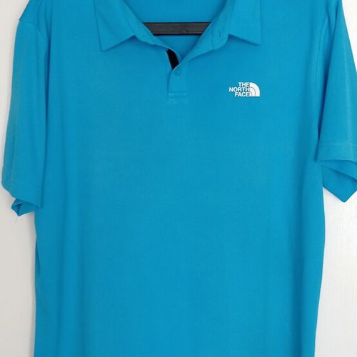 The North Face polo shirt like new, medium, blue