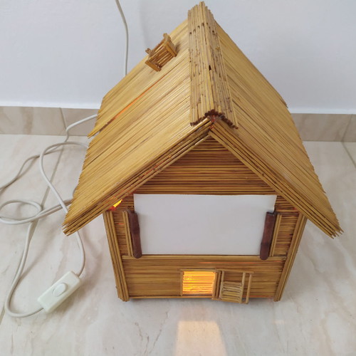 Handmade wooden house lamp frame new