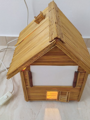 Handmade wooden house lamp frame new
