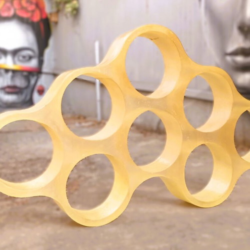 Space Age Room Divider Amber Resin Vintage 1970s Like New
