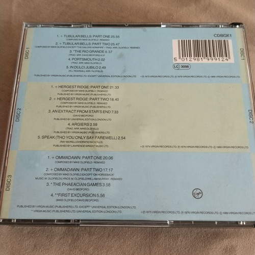Mike Oldfield Boxed 3 CD set used, 1989 edition