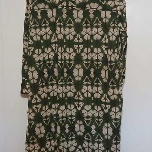Zara printed tunic dress with geometric abstract die-dye pattern, size XL, like new