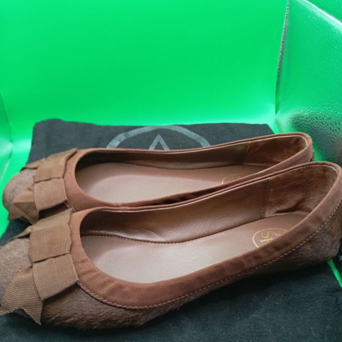 Ash pony skin ballerinas with bow like new, brown, size 37.5