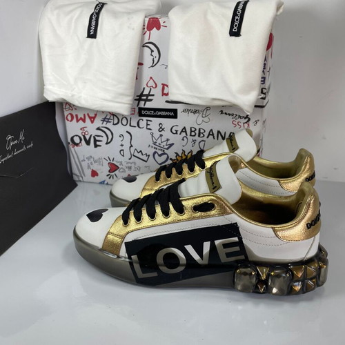 Dolce & Gabbana Portofino Crystal Stud sneakers size 40 like new, white