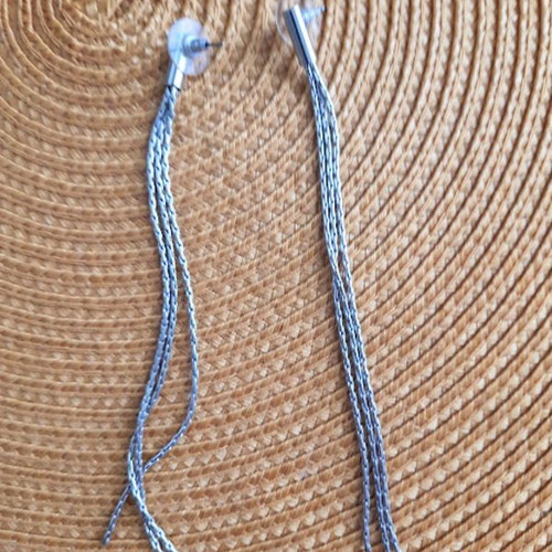 Stainless steel earrings like new, length 15 cm