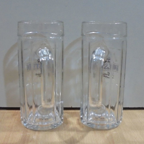 Holsten beer two used promotional glass mugs 0.25l