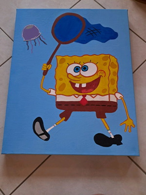 SpongeBob handmade painting used, good condition