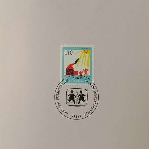 German 1999 stamp with Bonn first day cover, mint block of four