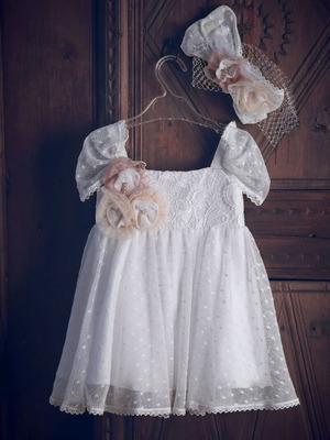 Baptism dress new handmade from cotton tulle and lace