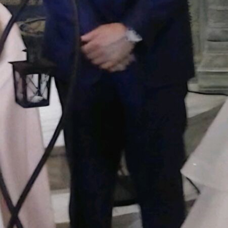Wedding suit like new, deep intense blue, with vest and bow tie