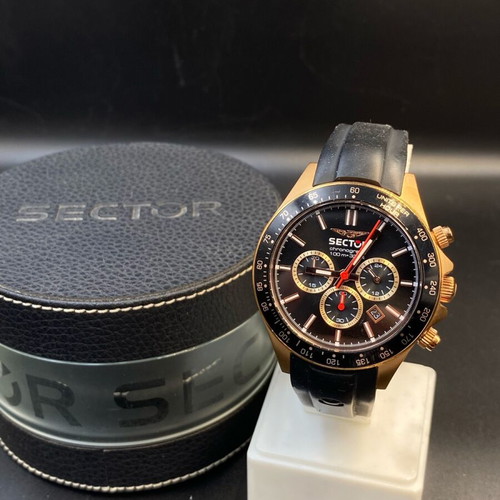 Sector 230 Chronograph watch like new, black and rose gold