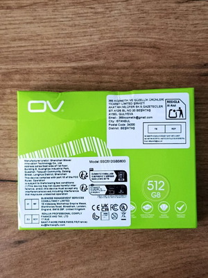 OV 512gb SSD σκληρός δίσκος ολοκαίνουργιος