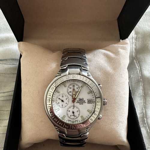 Q&Q wristwatch used, silver, men's