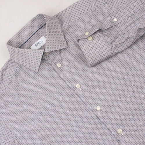 Eton men's shirt XL slim fit like new, multicolor gray cotton
