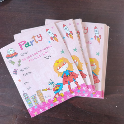 Party invitation cards, pack of 10