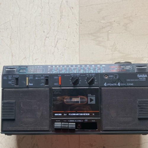 SABA radio cassette player used with power and batteries