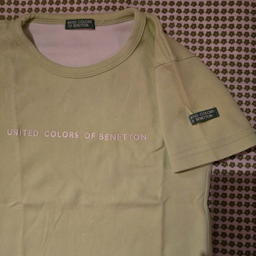 Benetton short-sleeve t-shirt like new, green, size S