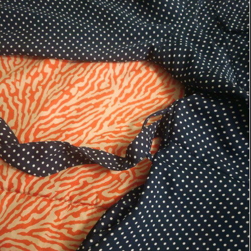 Women's semizie dress like new, dark blue with white polka dots, size L