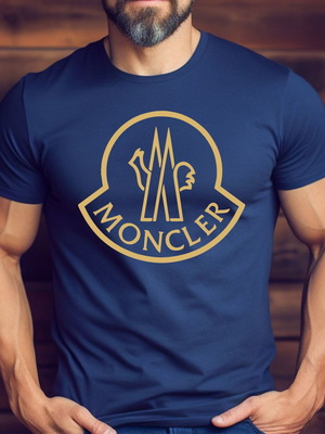 Moncler тениска с къс ръкав нова dblue-gold