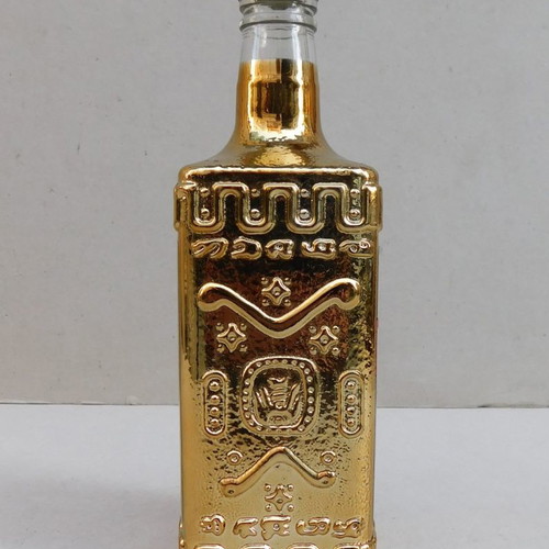 Olmeca Pure Gold Edition tequila bottle empty, 25 cm height