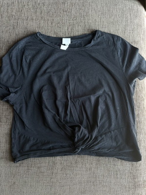 H&M crop top with front knot, size L, like new