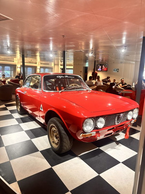 Alfa Romeo Giulia GT compact car, 1977, red
