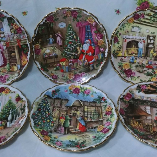 Royal Albert Christmas Collection plate set 6 pieces new bone china