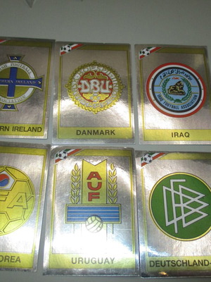 Mexico 86 team logo stickers used, pack of 6