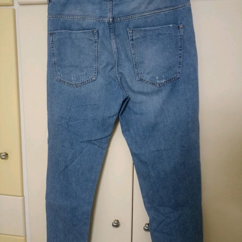 Bershka jeans with rips like new, blue, size L