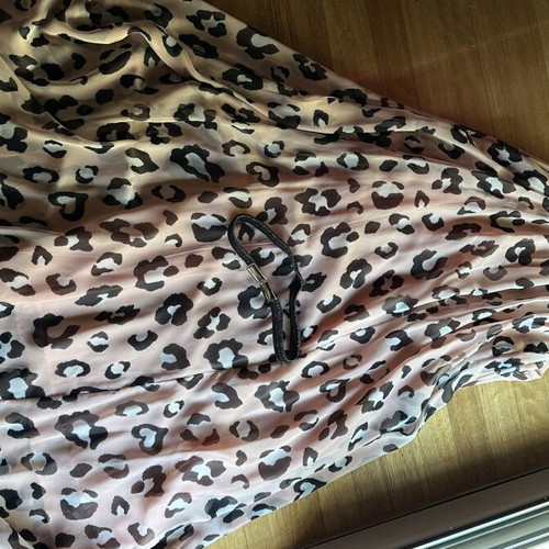 Long animal print dress with belt like new