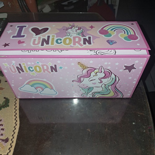 I Love Unicorn art supplies case, 42 pieces
